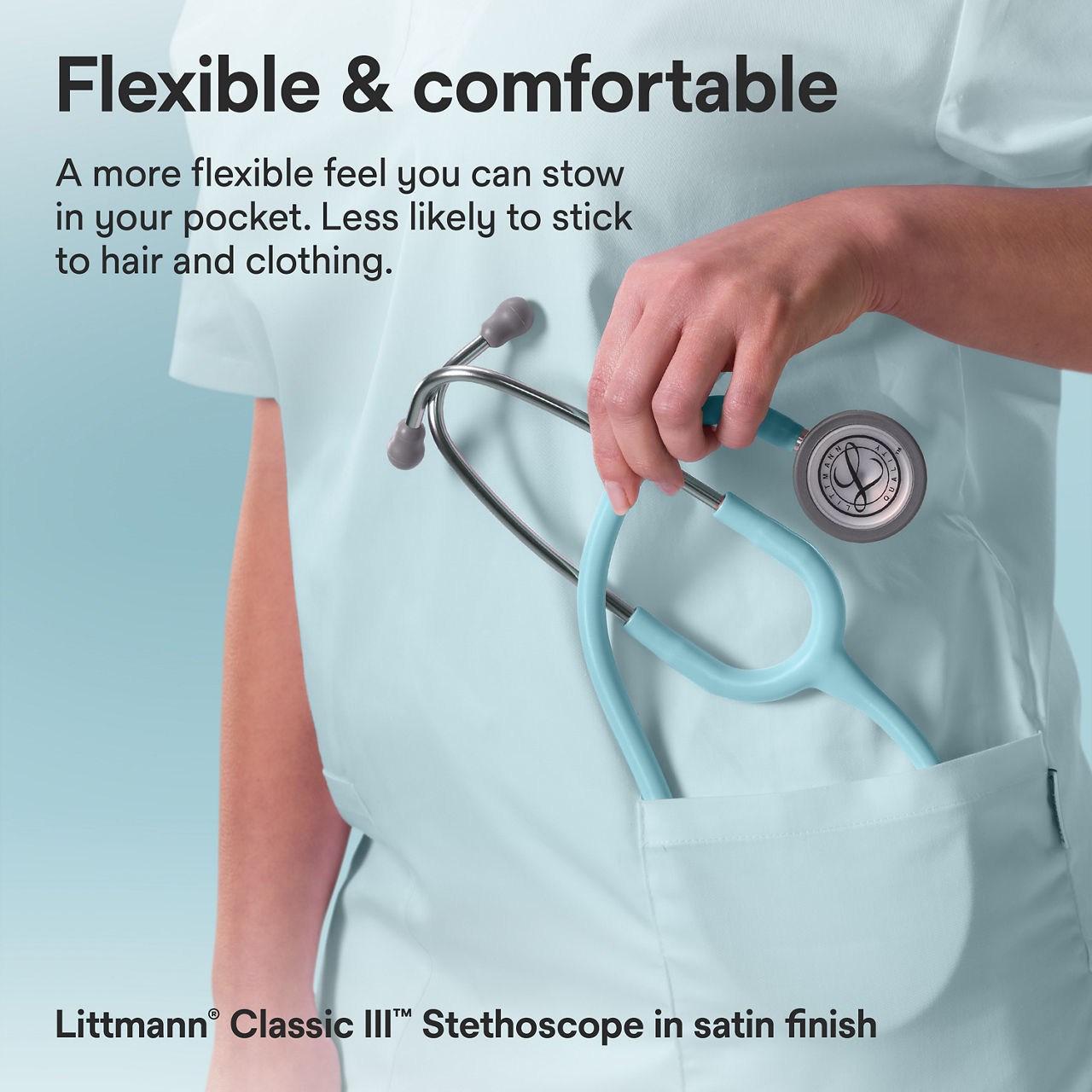 Littmann® Classic III™ Stethoscope Satin Finish B+ Assets 3000x3000 - Marine