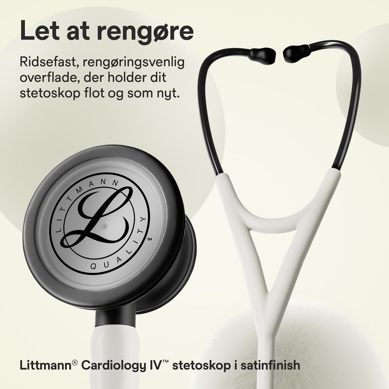 Littmann Cardio stetoskop – Alabaster (bryststykke & ørepropper)