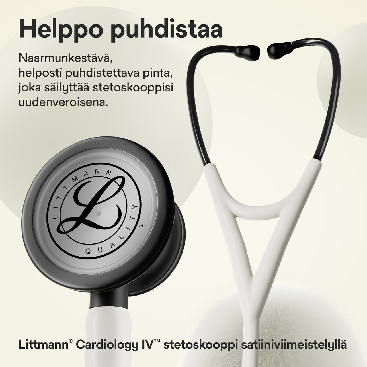 Littmann Cardiology stetoskooppi alabaster rintakappale satin finish