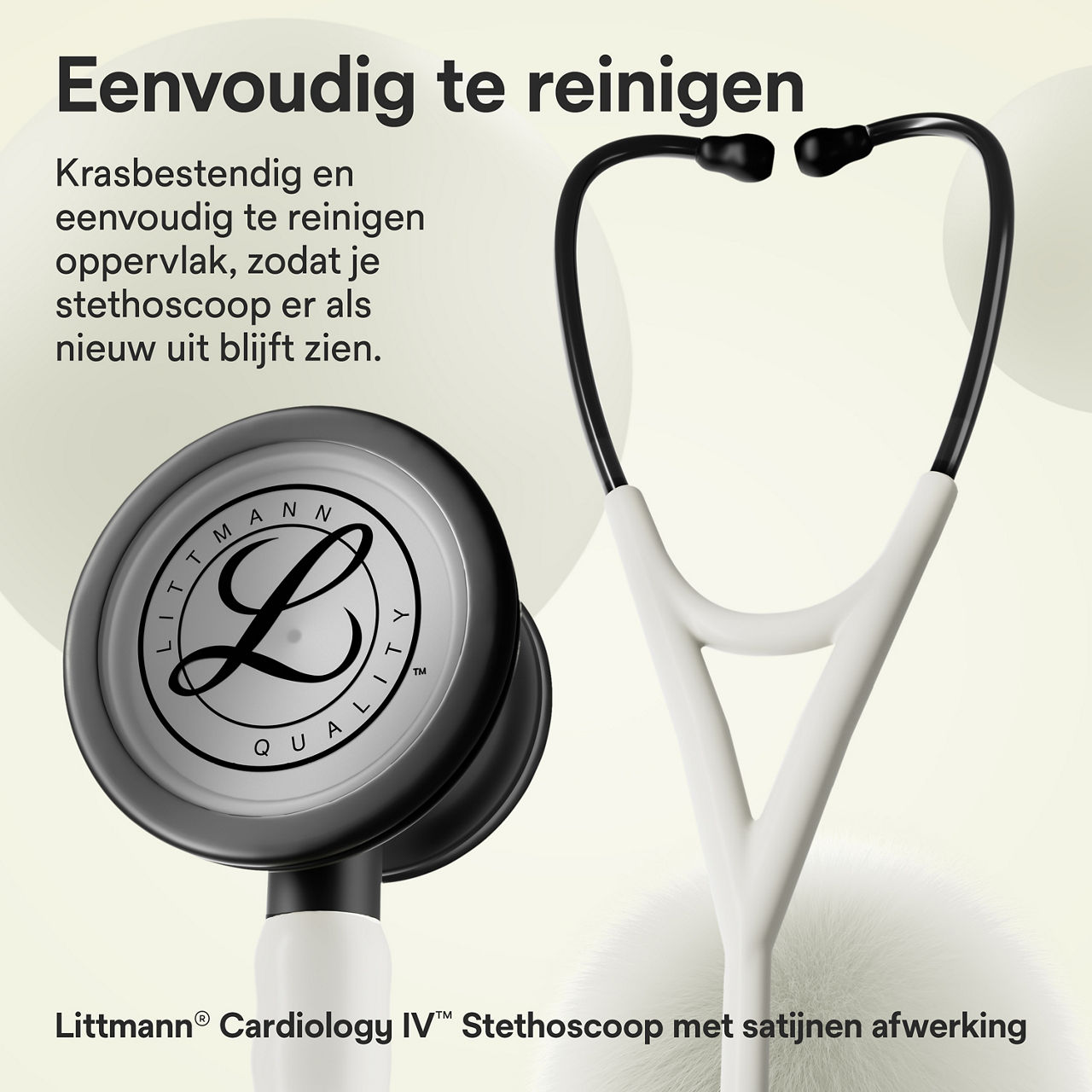 Littmann Cardio stethoscoop – Alabaster (borststuk & oordoppen)