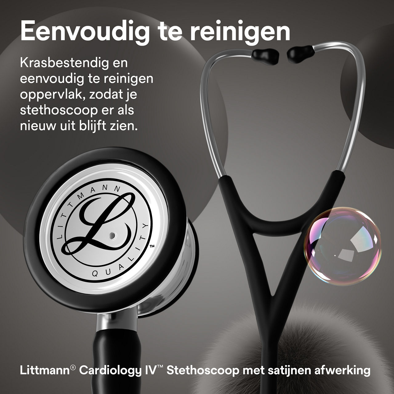 Littmann Cardio stethoscoop – Zwart (borststuk & oordoppen)