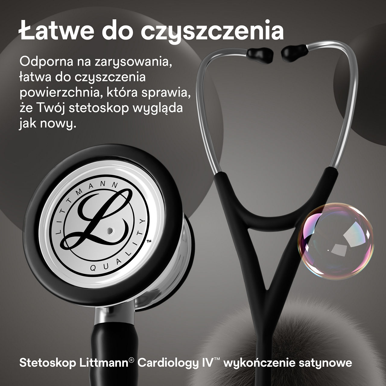 Littmann Satin Finish Kardiologia klatka piersiowa i liry Alabaster 3000x3000