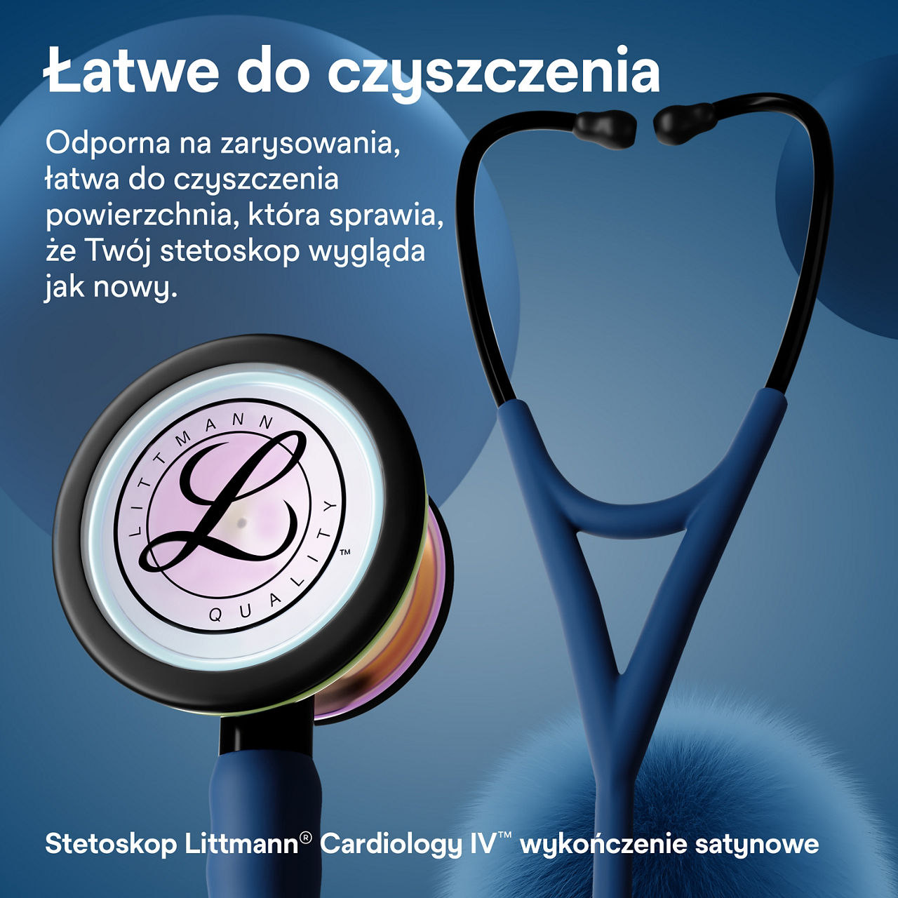 Littmann Satin Finish Kardiologia klatka piersiowa i liry Navy 3000x3000