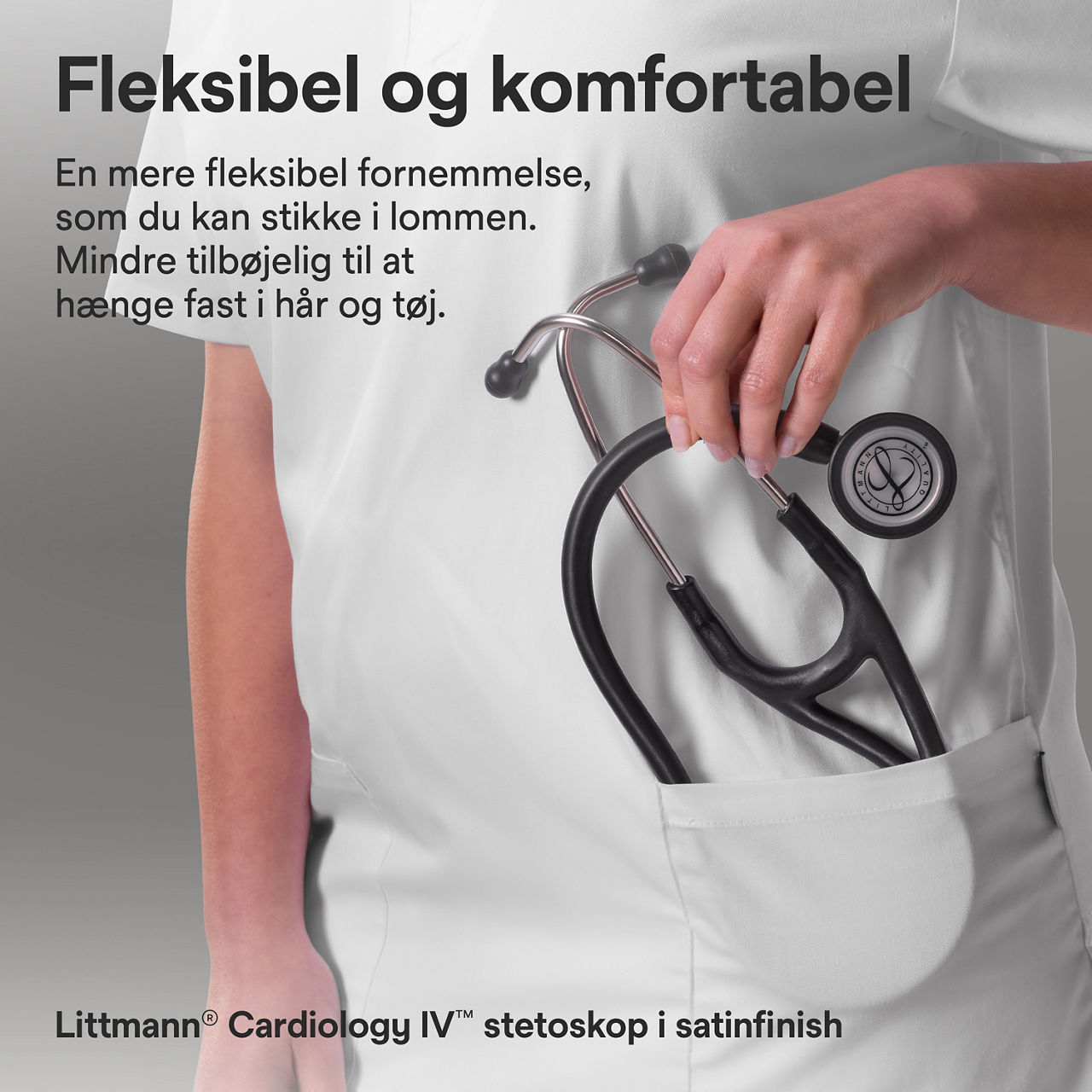 Littmann Cardio stetoskop – Sort (lommevisning)