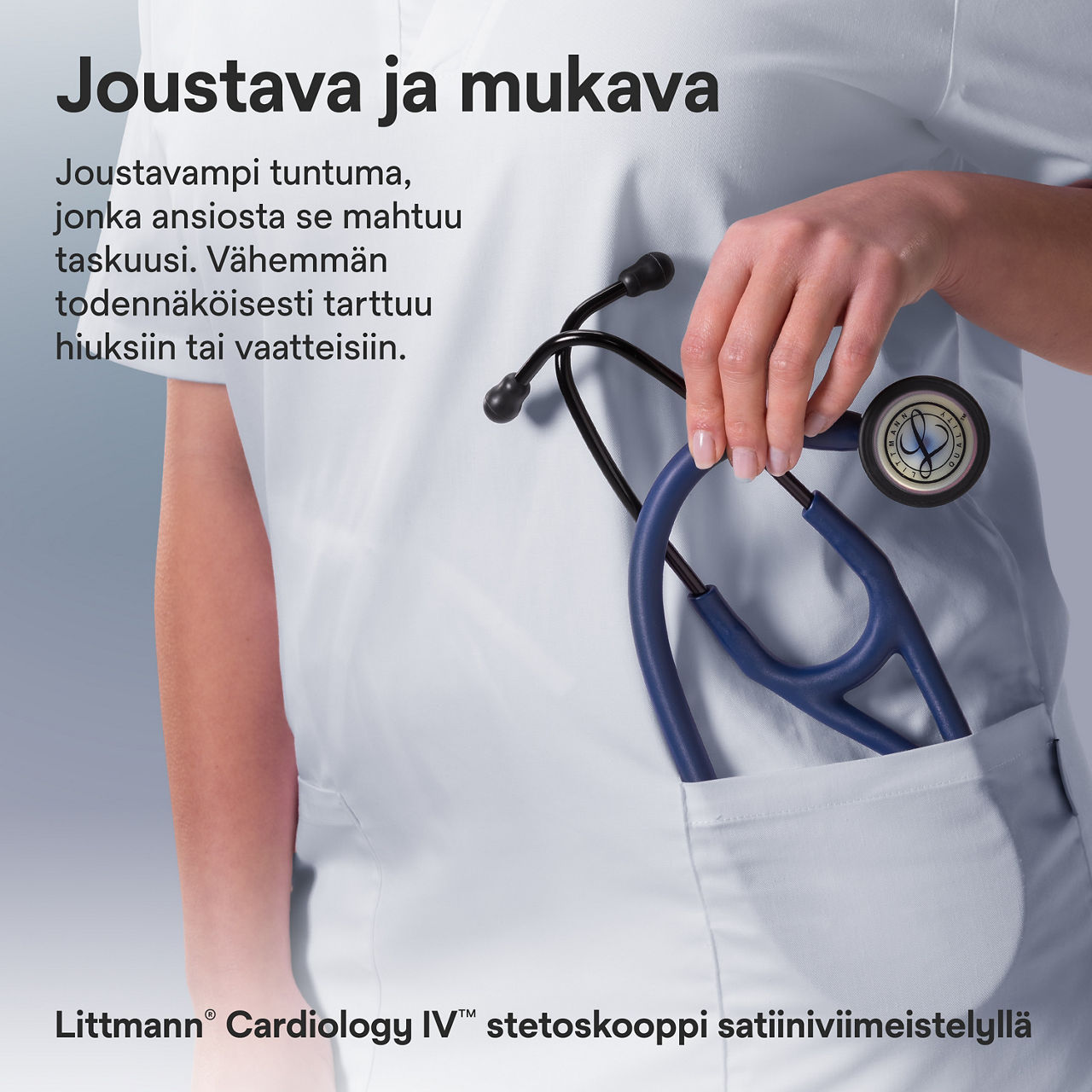 Littmann Cardiology stetoskooppi navy taskussa satin finish