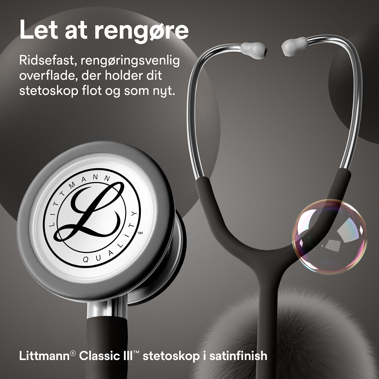 Littmann Classic stetoskop – Sort (bryststykke & ørepropper)