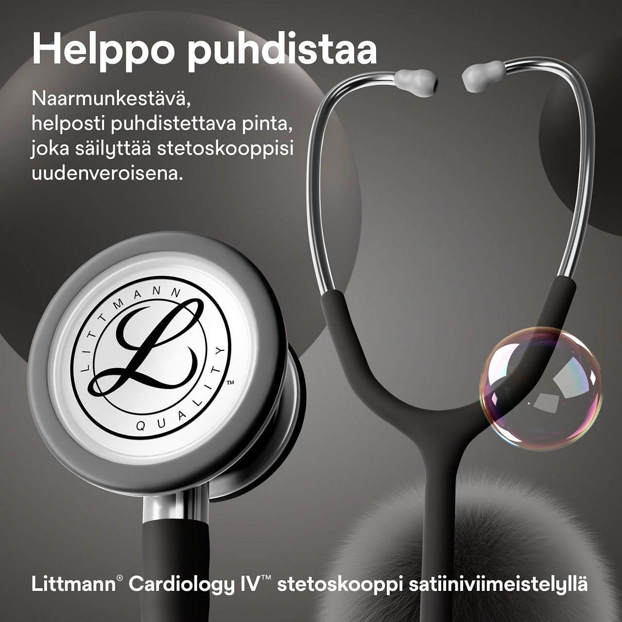 Littmann Classic stetoskooppi musta rintakappale satin finish