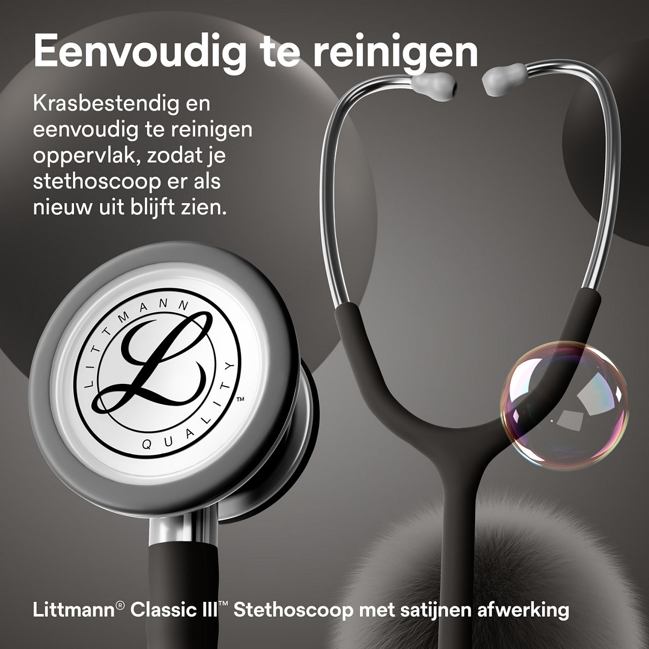 Littmann Classic stethoscoop – Zwart (borststuk & oordoppen)