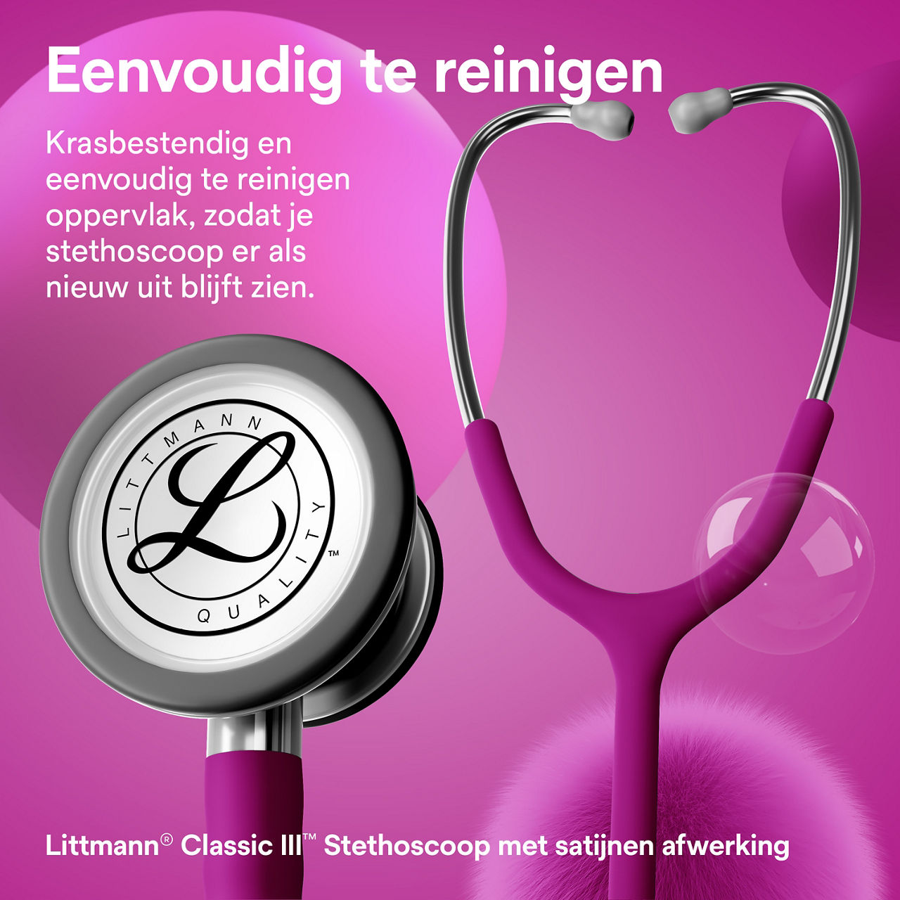 Littmann Classic stethoscoop – Raspberry (borststuk & oordoppen)