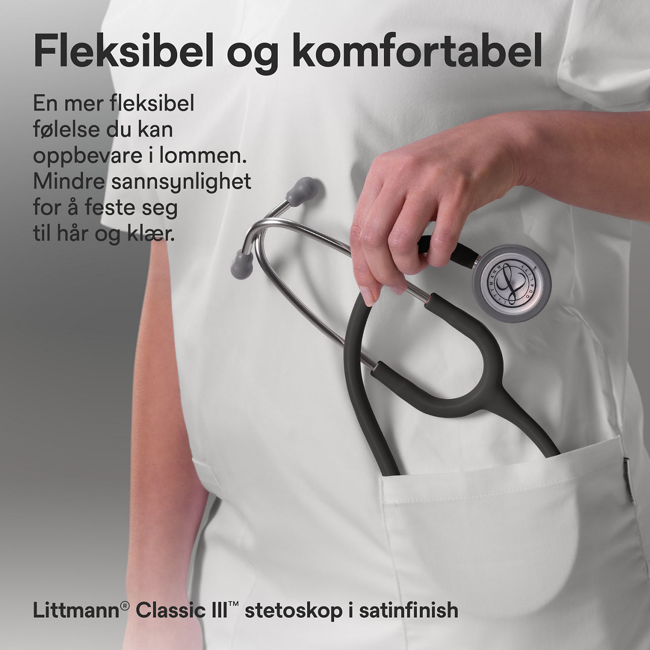 Littmann Satin Finish Classic Stetoskop i Ficka Svart 3000x3000