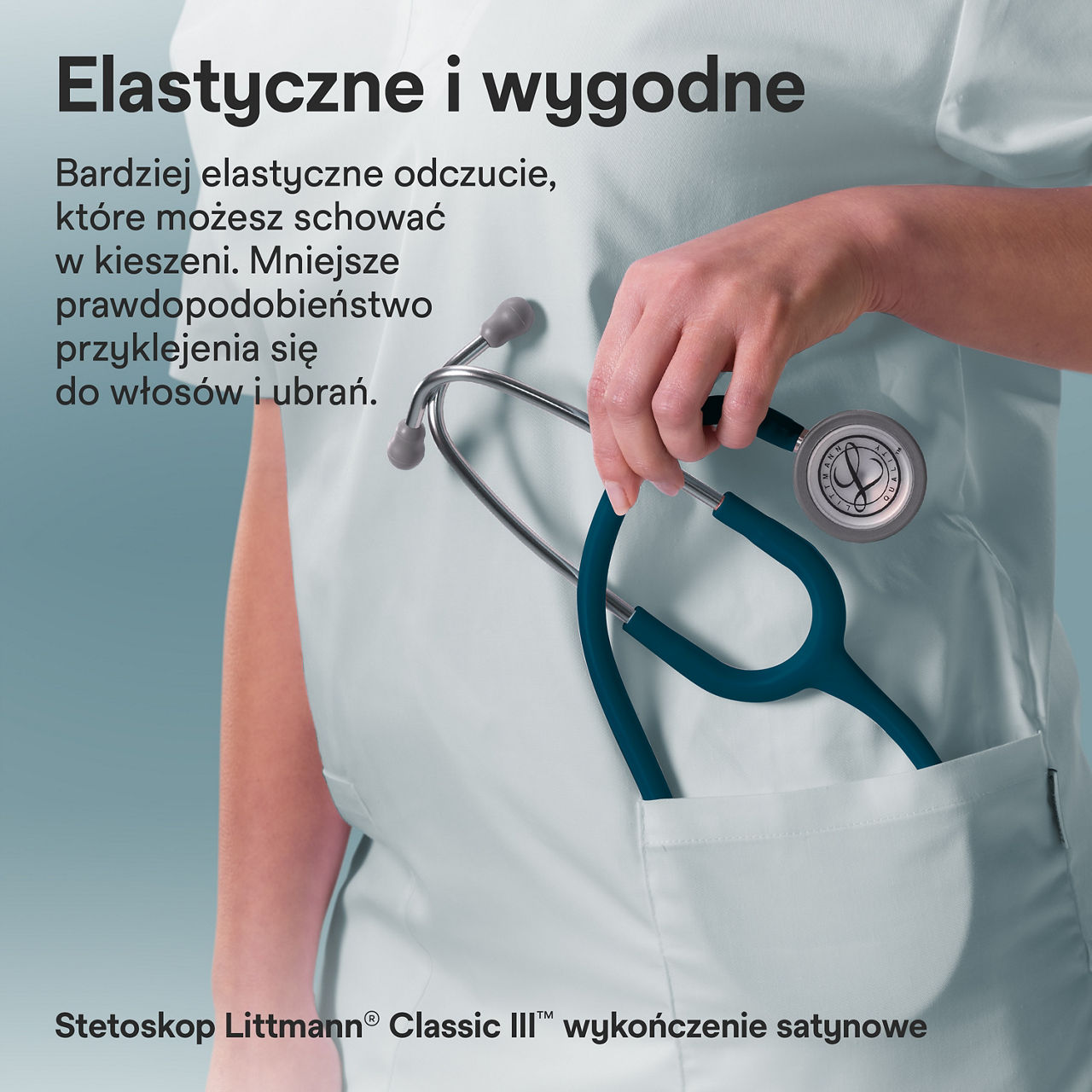 Littmann Satin Finish Classic w kieszeni Caribbean 3000x3000