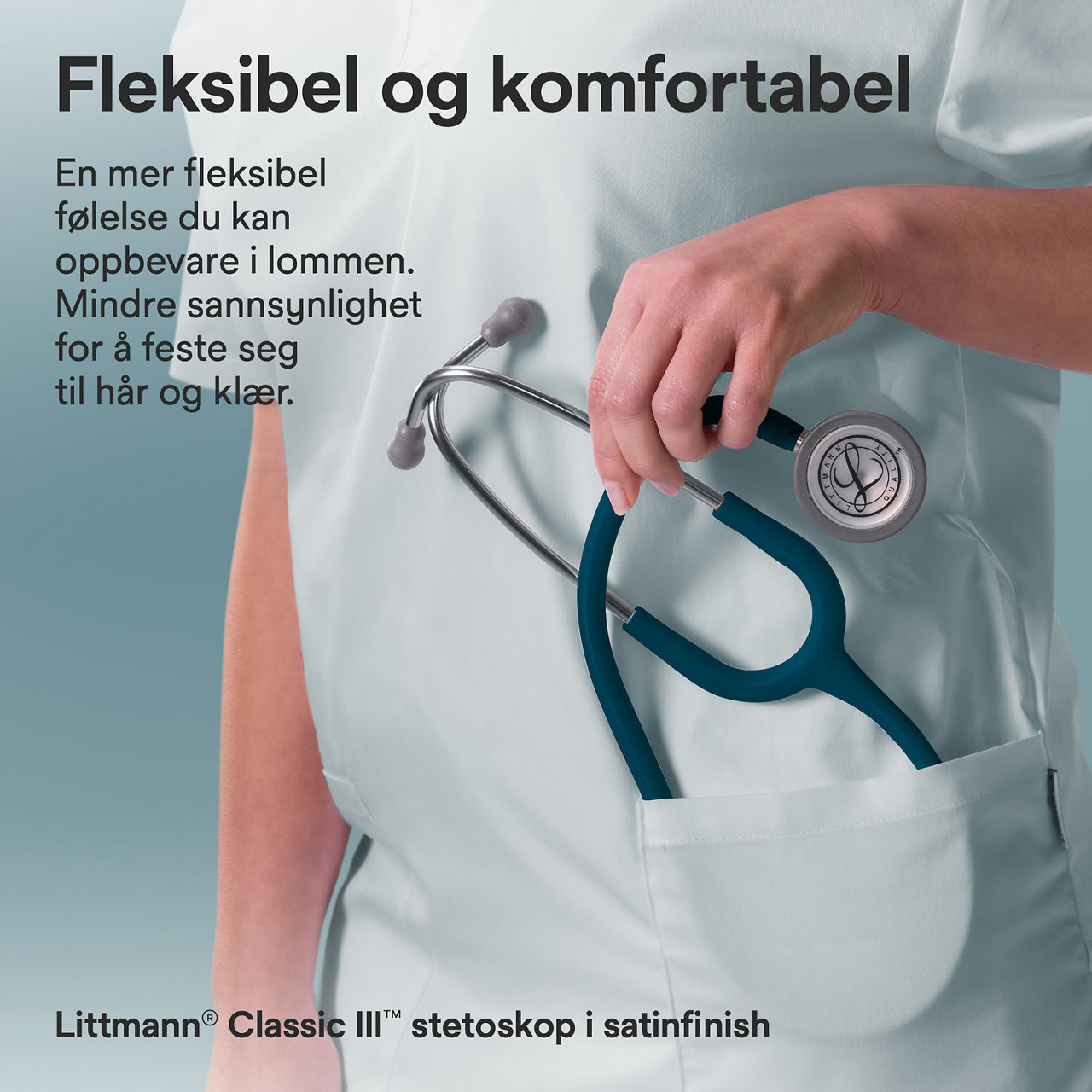 Littmann Satin Finish Classic Stetoskop i Ficka Caribbean 3000x3000