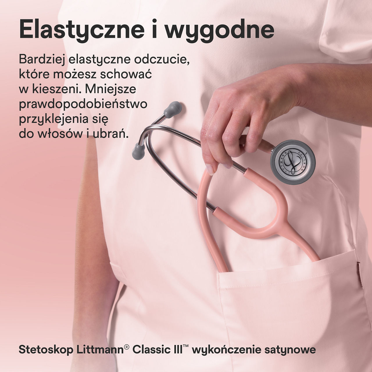 Littmann Satin Finish Classic w kieszeni Champagne 3000x3000