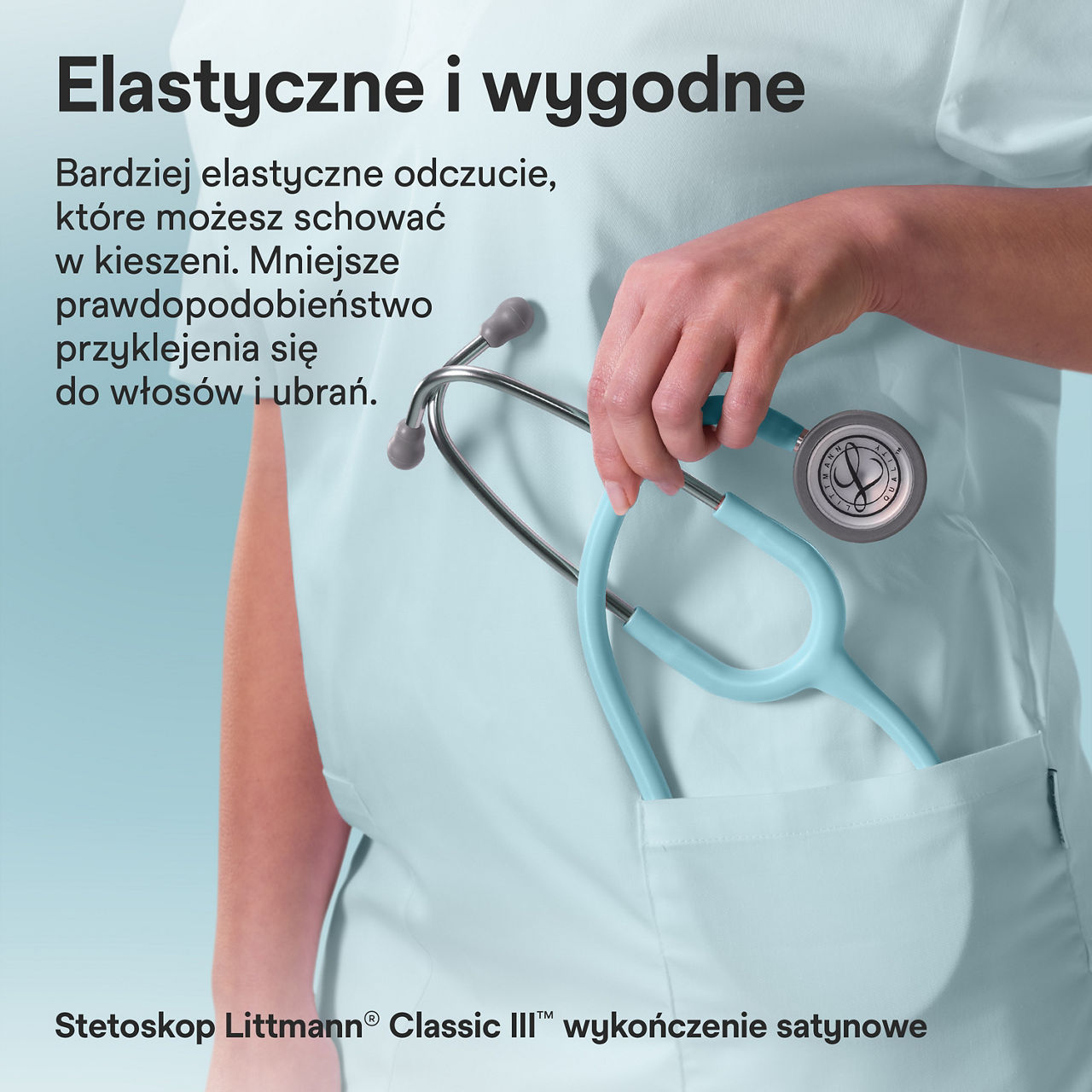 Littmann Satin Finish Classic w kieszeni Marine 3000x3000