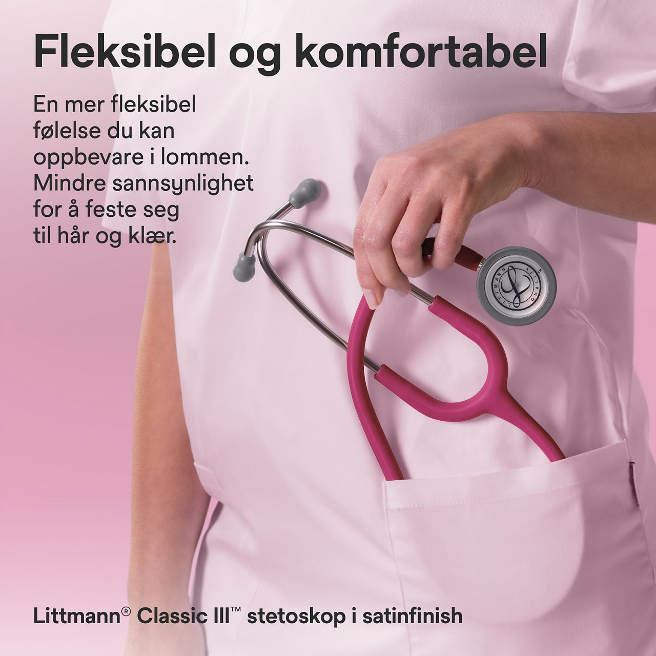 Littmann Satin Finish Classic Stetoskop i Ficka Hallon 3000x3000
