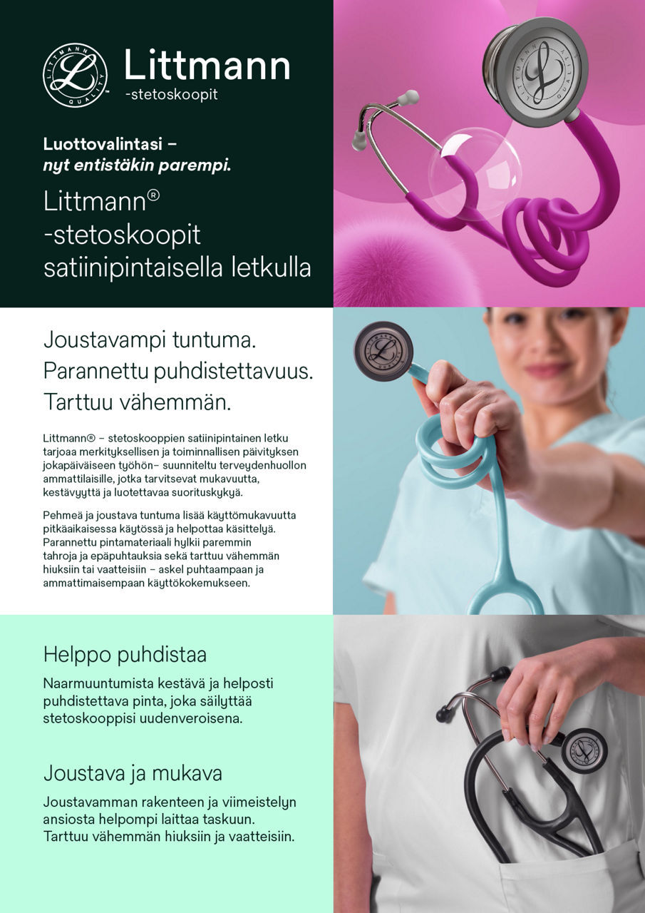 Littmann®-stetoskoopit satiinipintaisella letkulla