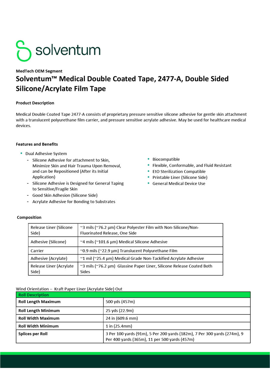 Solventum™ Medical Silicone Tape 2477-A - TIS