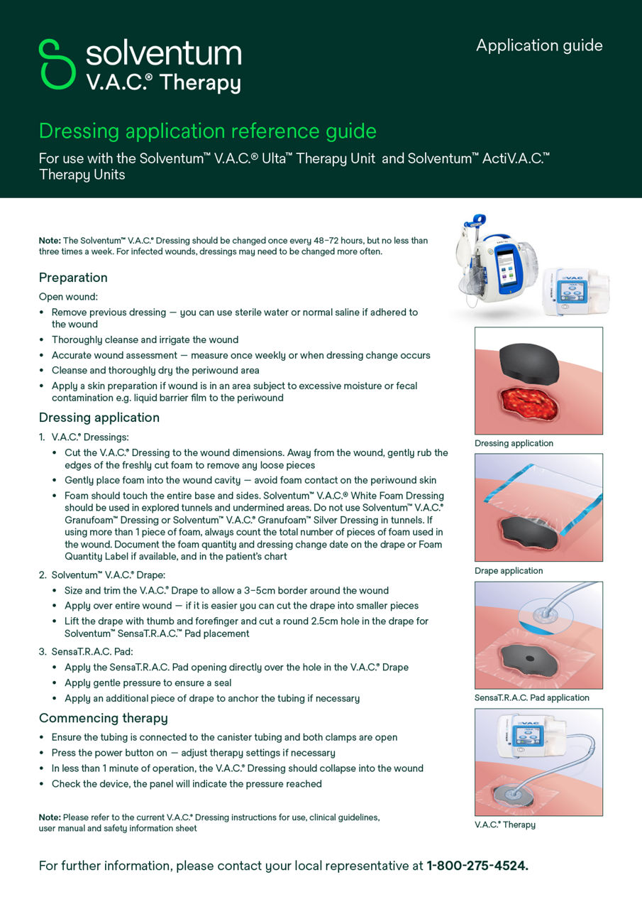 V.A.C.® Therapy Dressing Application Reference Guide