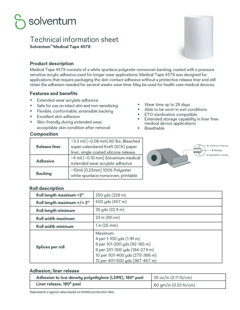 Solventum™ Medical Tape 4578 Technical Information Sheet