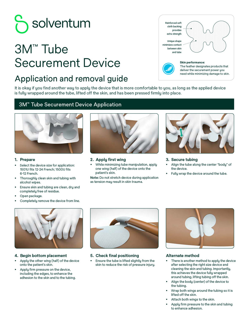Tube Securement Device - Application and Removal Guide