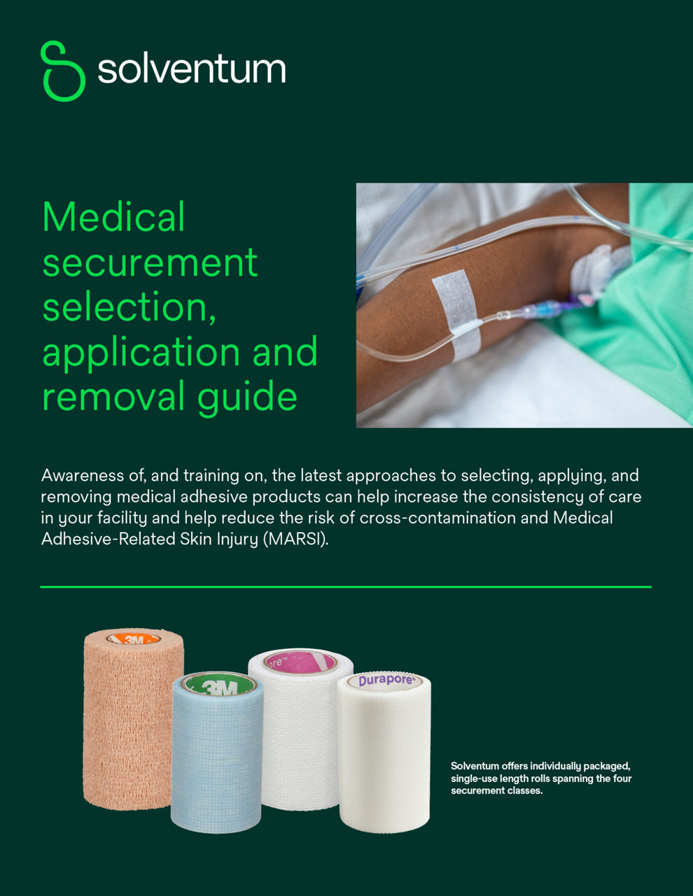 The front cover of the Medical securement selection guide