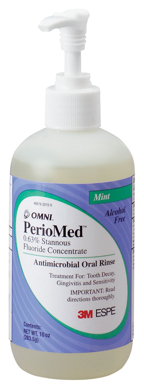3M™ PerioMed™ 0.63% Stannous Fluoride Oral Rinse, 12105M, Mint Flavor, 110 oz bottle with pump