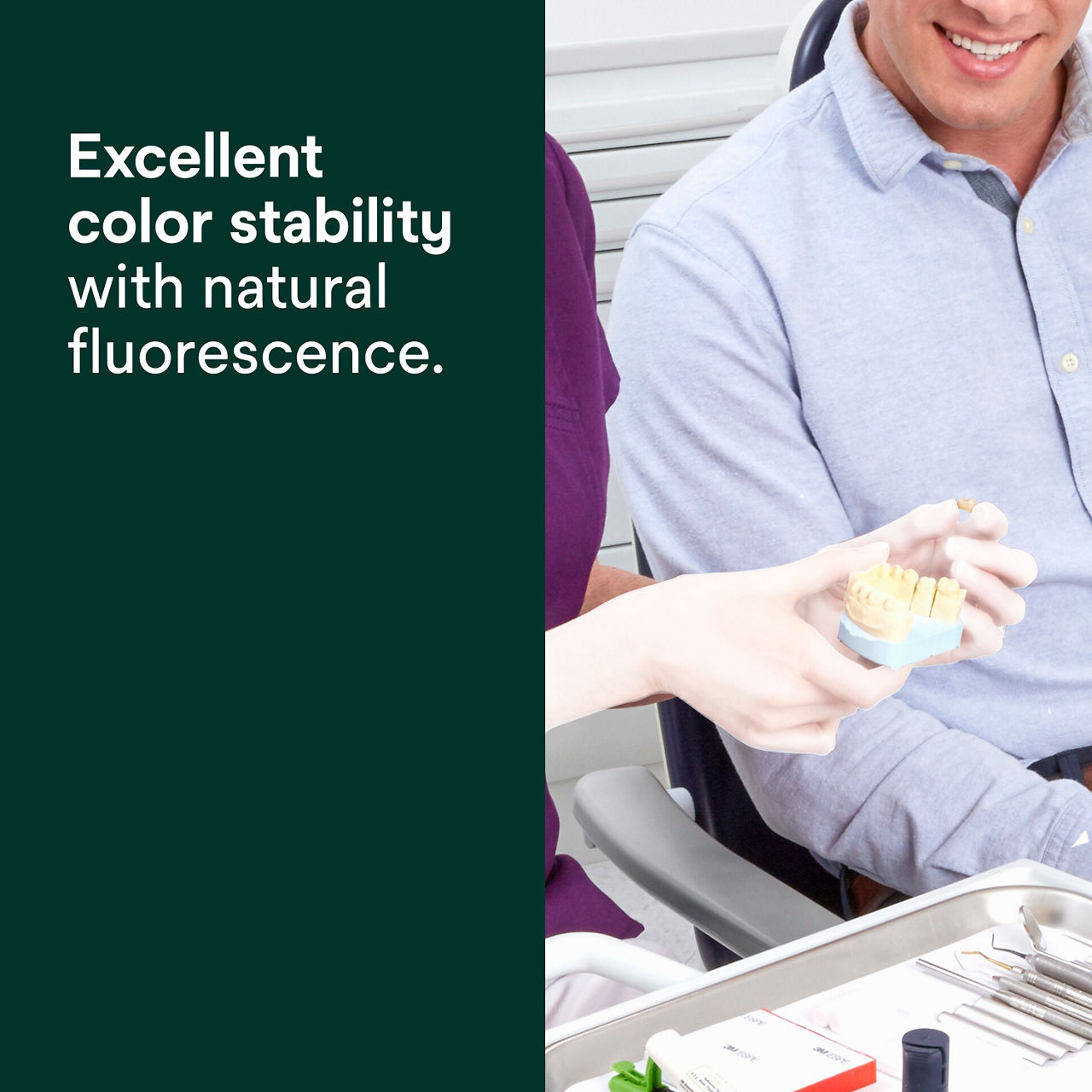 (5) RelyX Ultimate Adhesive Resin Cement: Excellent color stability with natural fluorescence