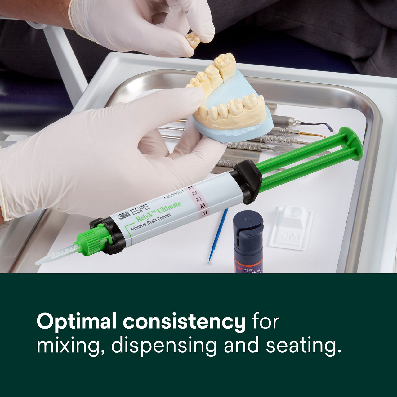 (4 - Syringe) RelyX Ultimate Adhesive Resin Cement: Optimal consistency -mixing, dispensing, seating