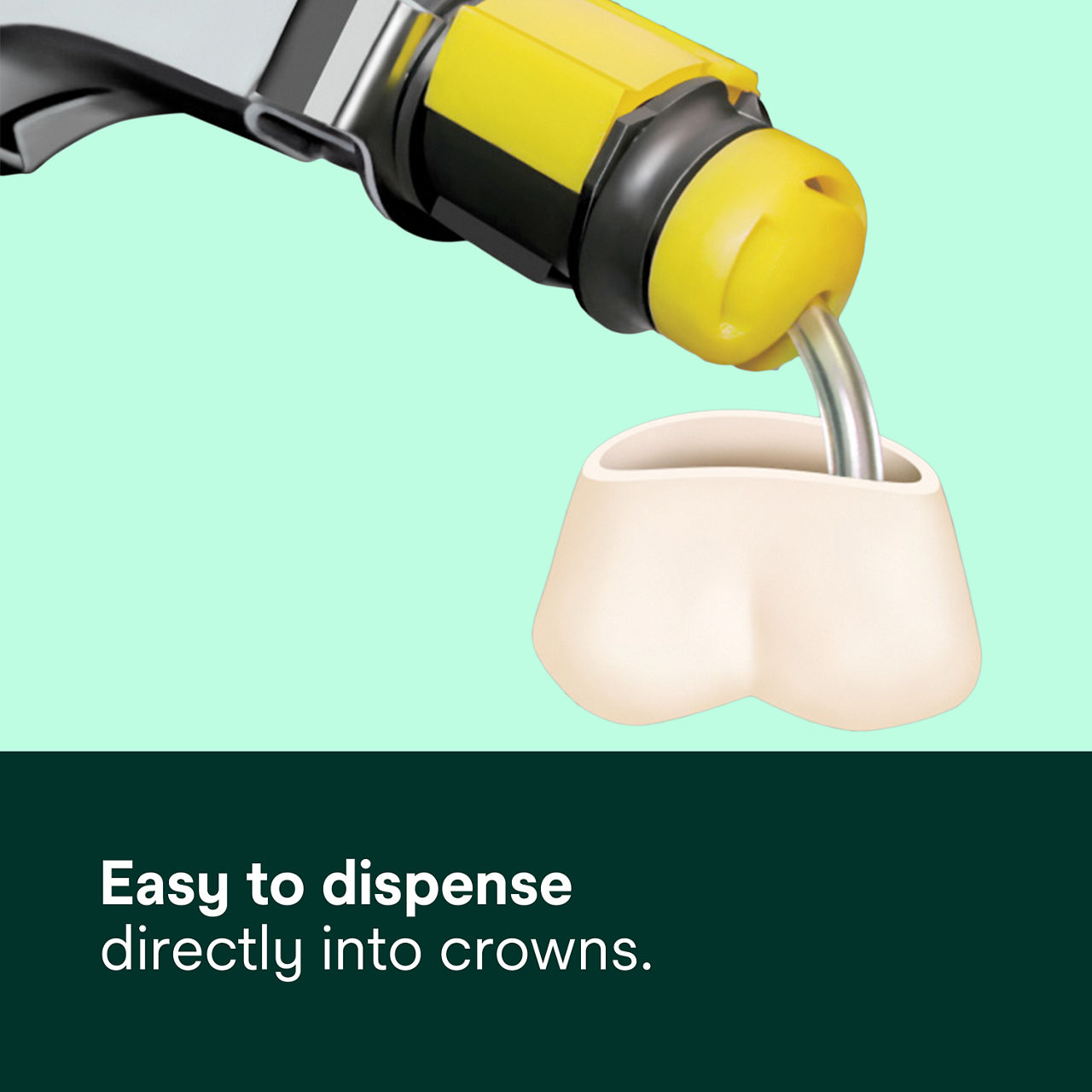 (2) RelyX Unicem Self-Adhesive Resin Cement: Easy to dispense directly into crowns