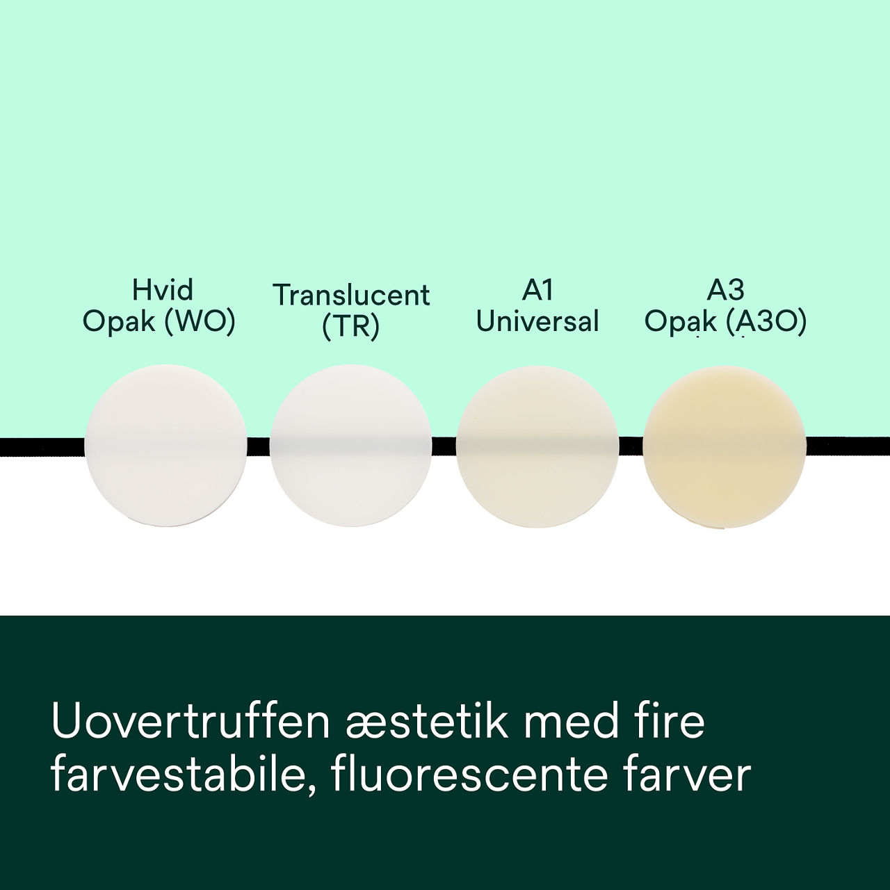 (5) RelyX™ Universal Resincement:  Uovertruffen æstetik med fire farvestabile, fluorescente farver.