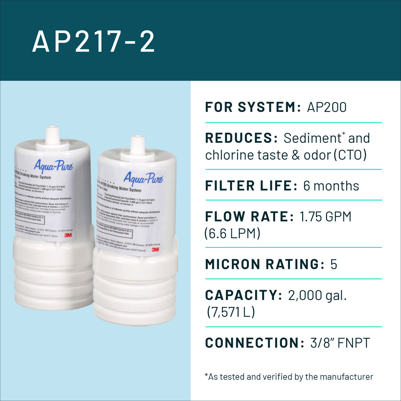 Aqua-Pure™ Brand Residential B+ Image AP217-2 Undersink - Spec Card
