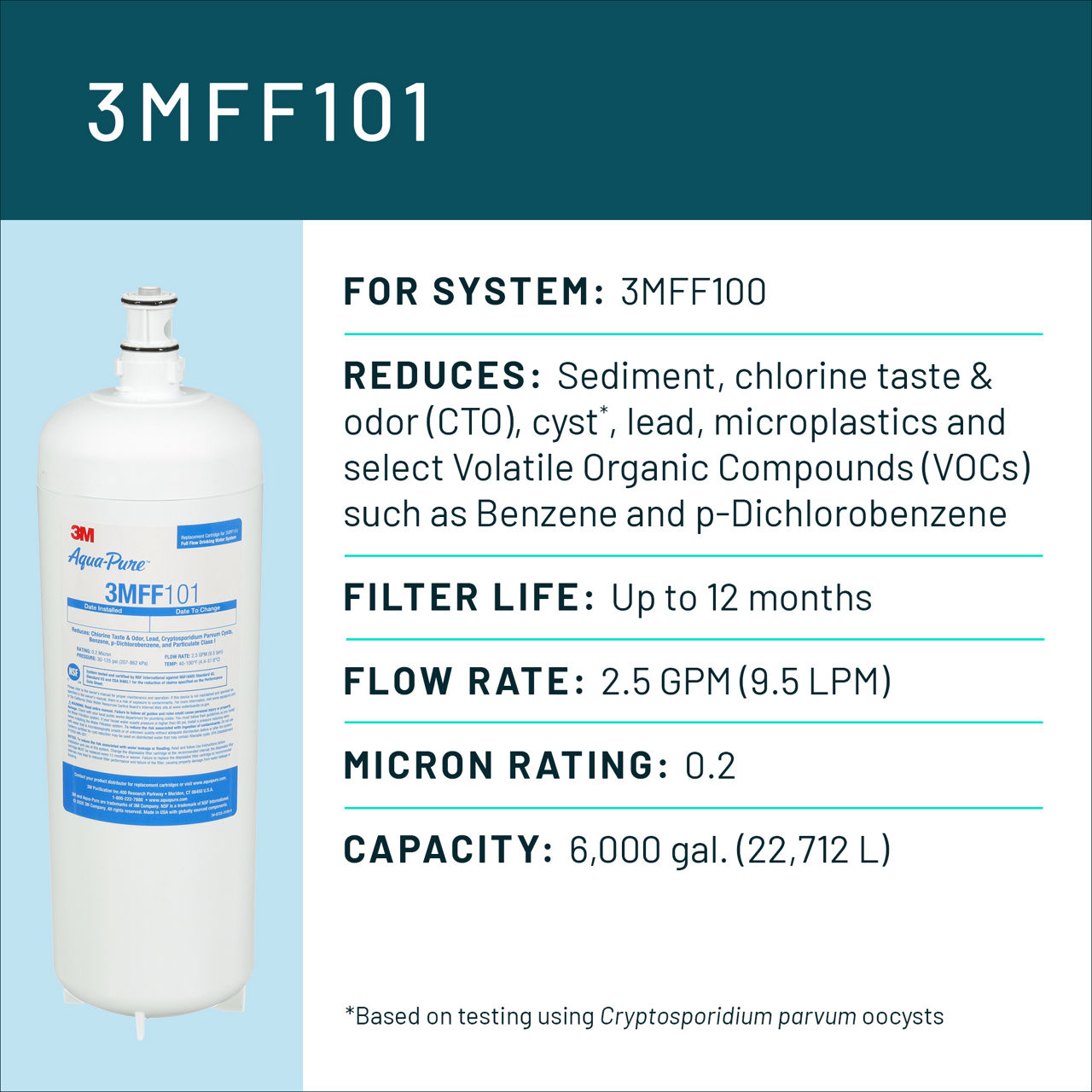 Aqua-Pure™ Brand Residential B+ Image 3MFF101 Undersink - Spec Card