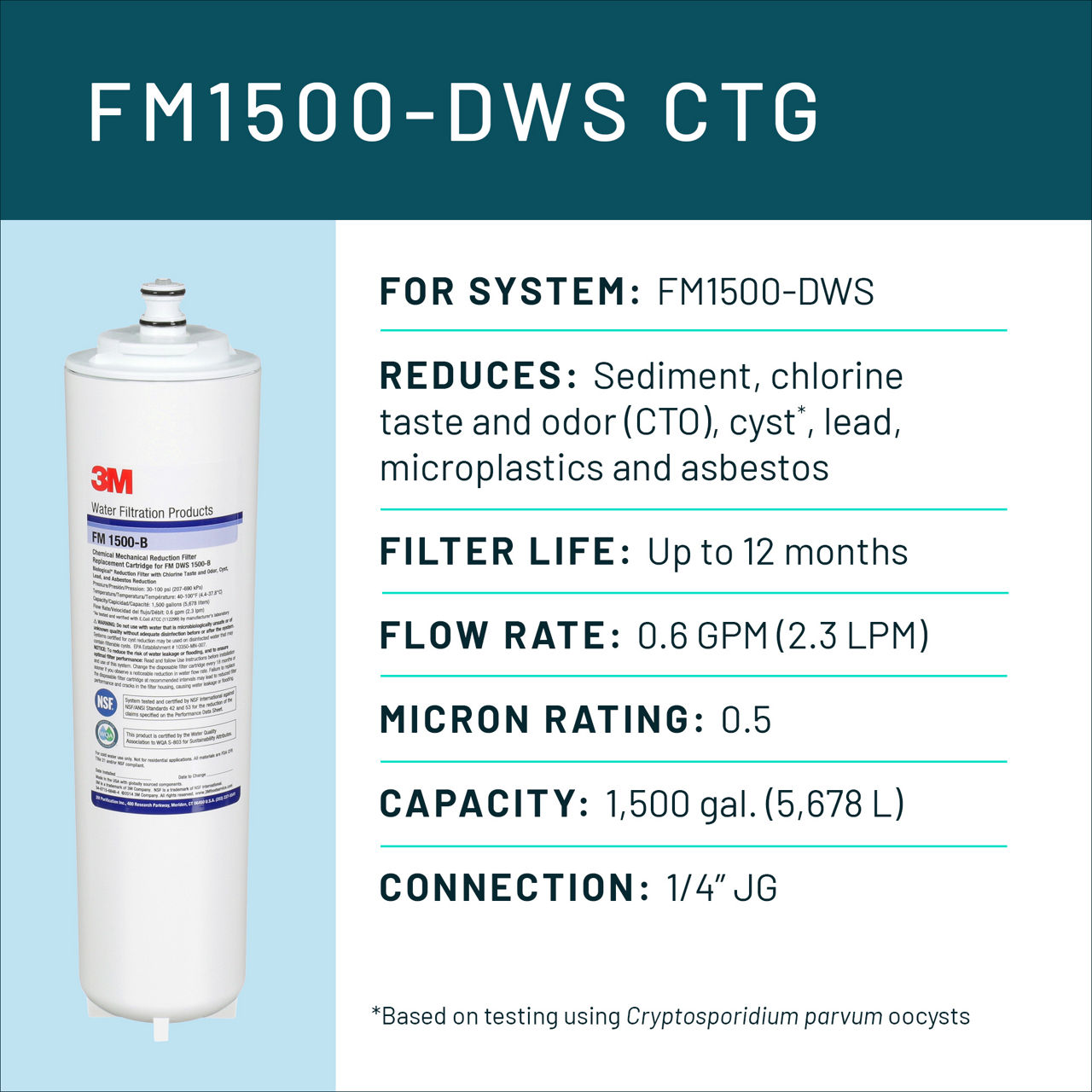 Aqua-Pure™ Brand Residential B+ Image FM1500-DWS CTG Dedicated Faucet - Spec Card