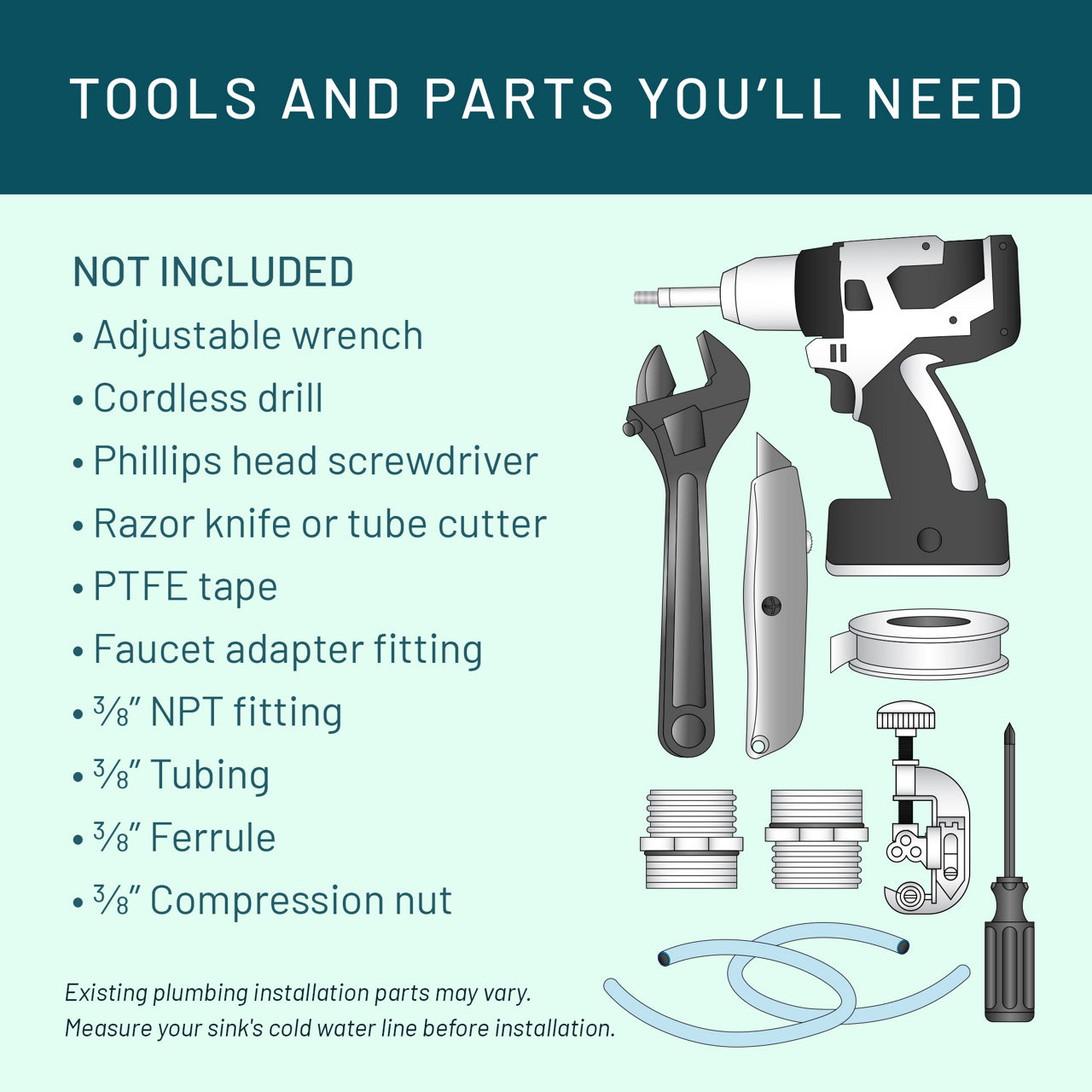 Aqua-Pure™ Brand Residential B+ Image 3MFF100 Undersink - Tools Needed