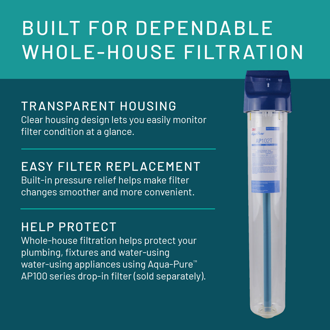 Aqua-Pure™ Brand Residential B+ Image AP102T Whole House - Transparent Housing