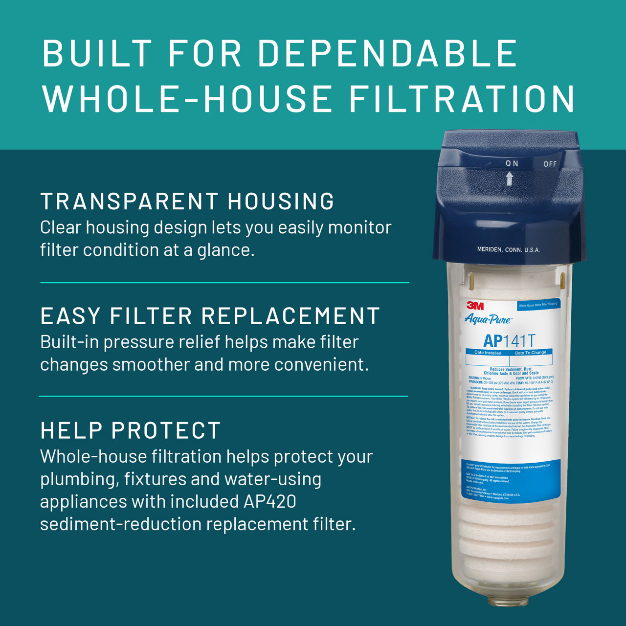 Aqua-Pure™ Brand Residential B+ Image AP141T Whole House - Transparent Housing