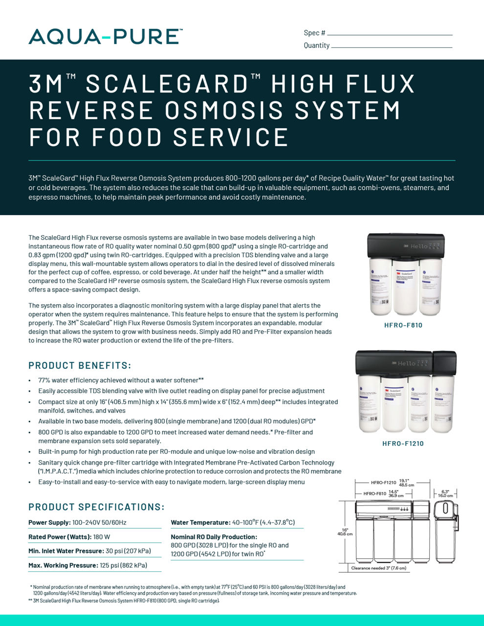 3M™ ScaleGard™ High Flux Reverse Osmosis System Data Sheet
