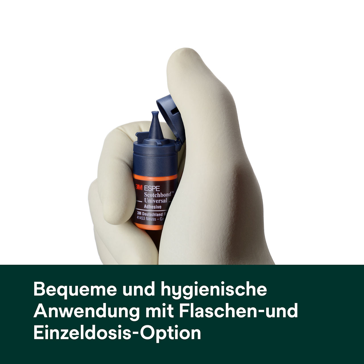 (4) ScotchBond™ Universal-Klebstoff: Bequeme und hygienische Abgabe mit Mehrdosis und Einzeldosis