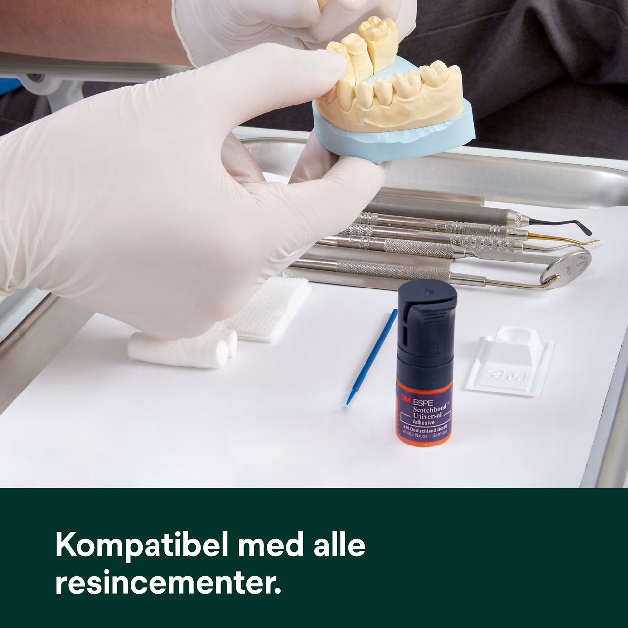 (5) Scotchbond Universal Lim: Kompatibel med alle resin cementer