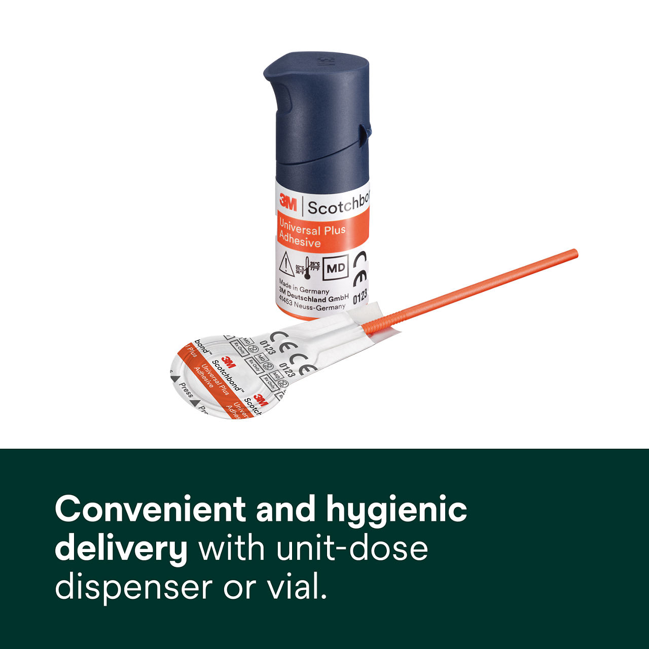 (4) Scotchbond Universal Plus Adhesive: Convenient and hygienic delivery with unit-dose dispenser