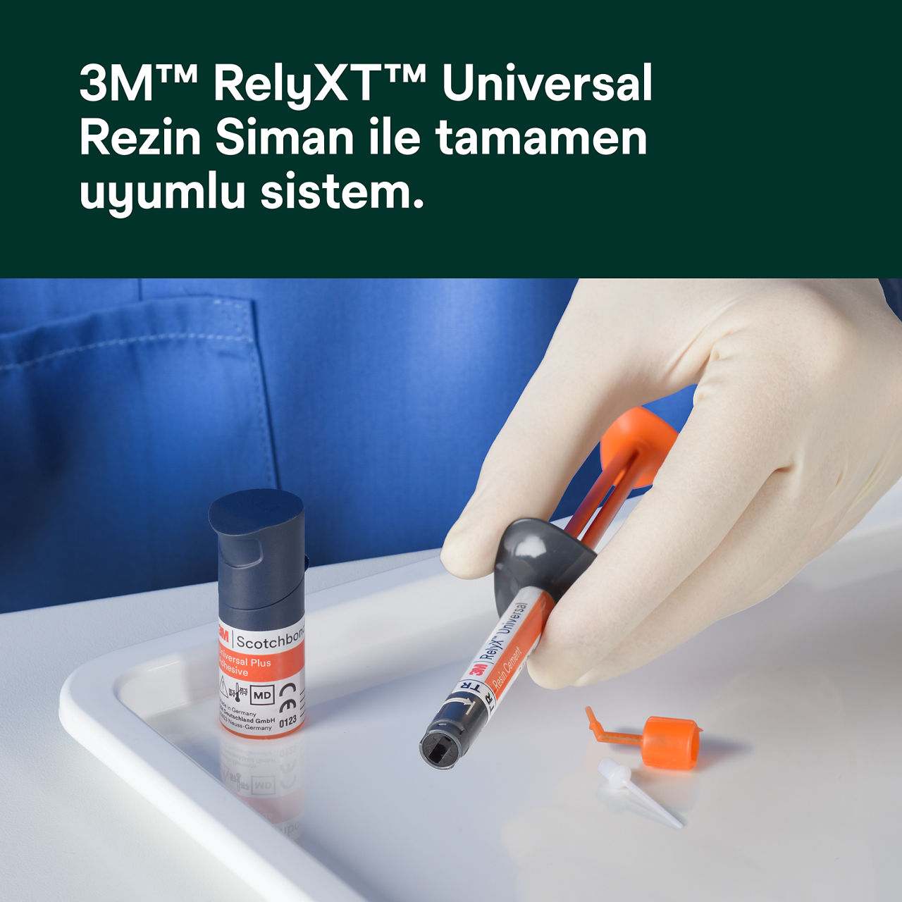(6) Scotchbond Universal Plus Yapıştırıcı: 3M RelyX Evrensel Rezin Siman ile tamamen uyumlu sistem
