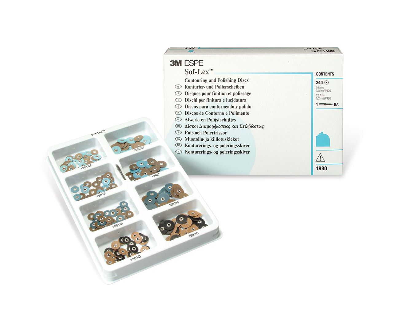 3M™ Sof-Lex™ Pop-on Contouring and Polishing Disc Refills, 4851M,Medium, Blue Series, 30 x 12.7 mm, 1 Unit/Case