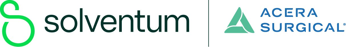 Solventum and Acera Surgical logos displayed together in a horizontal co-branded layout.