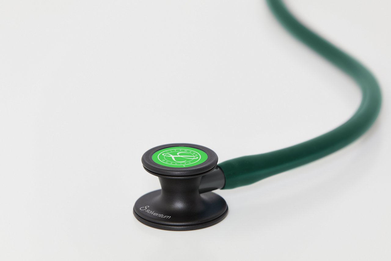 Rendered image of a Solventum™ green Littmann® stethoscope specially made as a gift for the New York Stock Exchange.