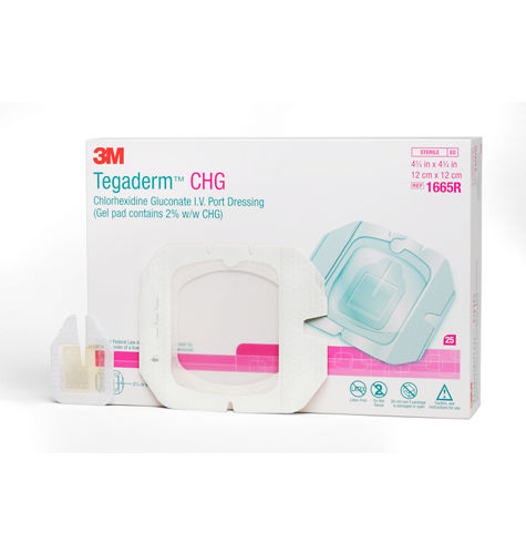 Tegaderm™ CHG Chlorhexidine Gluconate I.V. Port Dressing 1665R