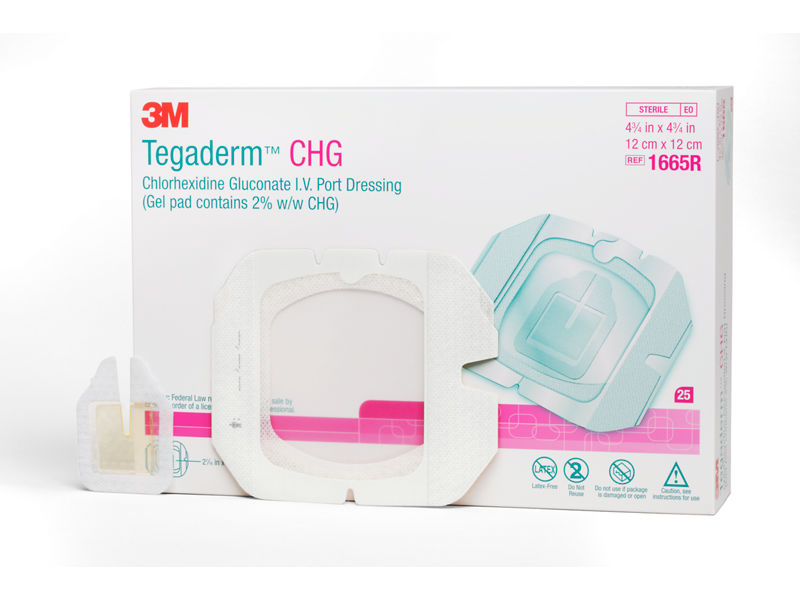 Tegaderm™ CHG Chlorhexidine Gluconate I.V. Port Dressing 1665R