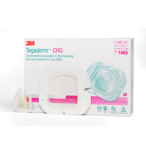 3M™ Tegaderm™ CHG Chlorhexidine Gluconate I.V. Port Dressing 1665R