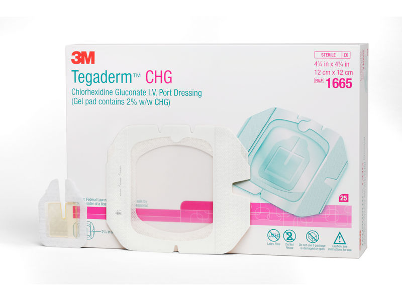 3M™ Tegaderm™ CHG Chlorhexidine Gluconate I.V. Port Dressing 1665R