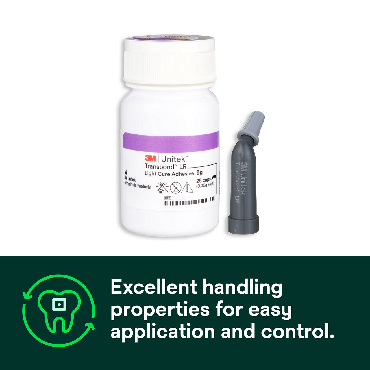 (2) Transbond LR Adhesive: Excellent handling properties for easy application and control