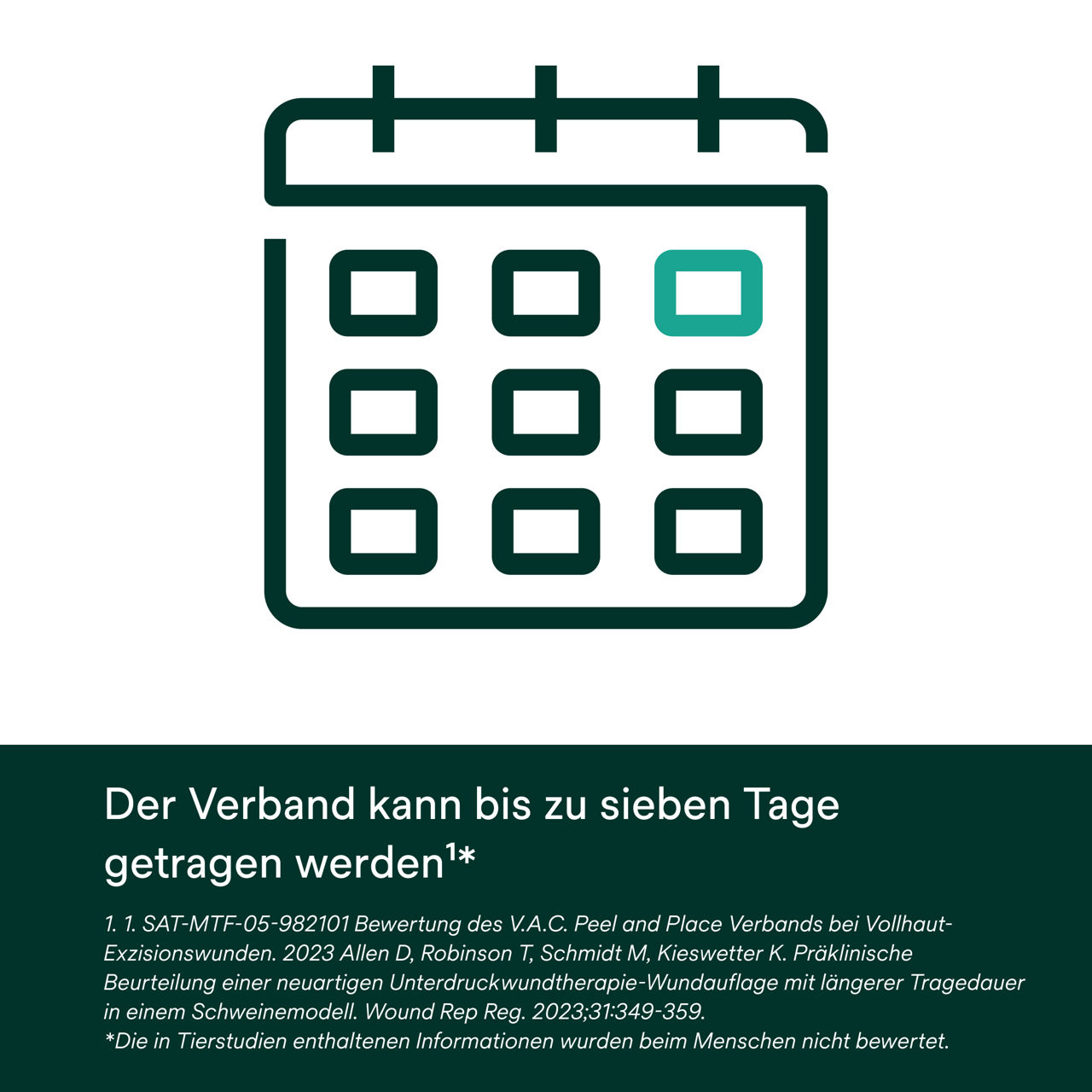 3:  V.A.C. Peel and Place – Patentierter integrierter Verband.